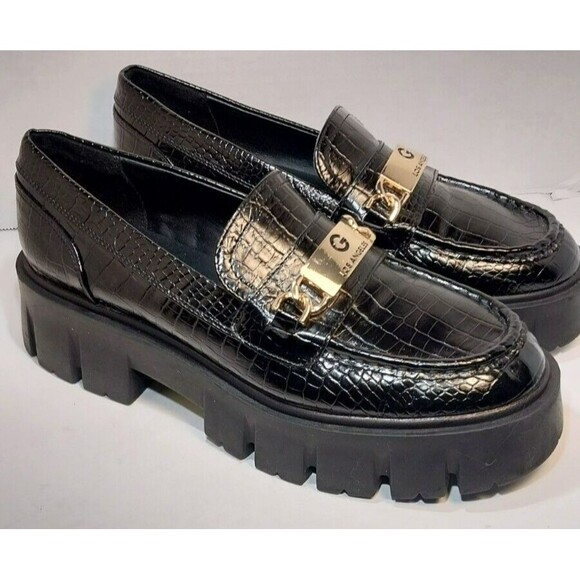 GBG Los Angeles Collie Women's Size 8M Chunky Lug Sole Croc Look Loafer - Picture 3 of 15